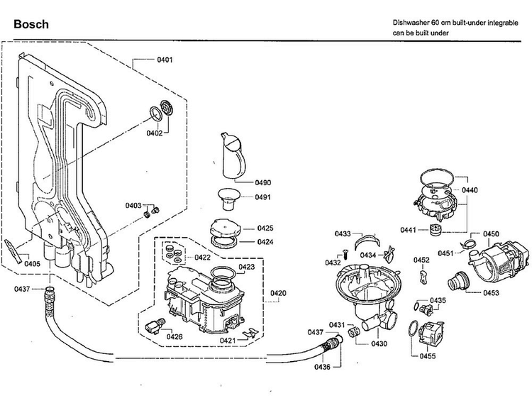 Pump Diagram and Parts List for SHX7ER55UC 48 Bosch Dishwasher