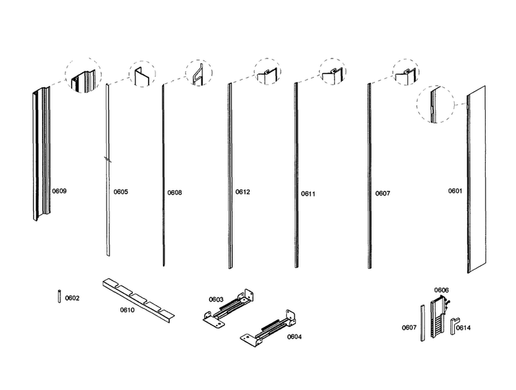 Trim Assy Diagram and Parts List for T24IR70NSP 26 Thermador Refrigerator