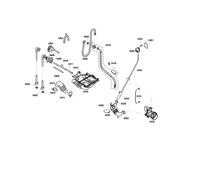 Dispenser/sump Diagram and Parts List for WFMC530SUC 07 Bosch Washer