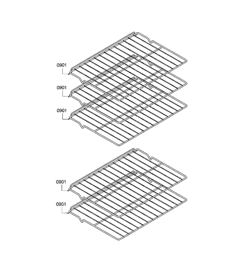Shelfs Diagram and Parts List for HBN3550UC 11 Bosch Wall Oven