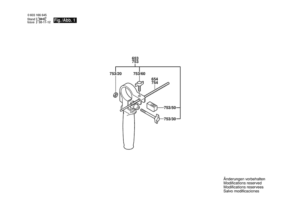 Section 2 Diagram and Parts List for CSB700-2RE 0603166645 Bosch Hammer Drill