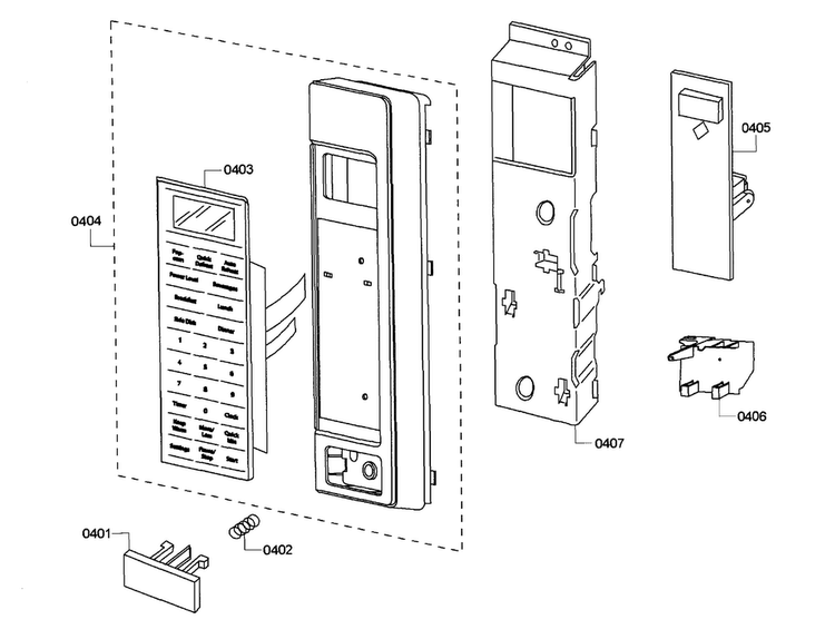 Control Panel Diagram and Parts List for HBL5720UC 08 Bosch Microwave