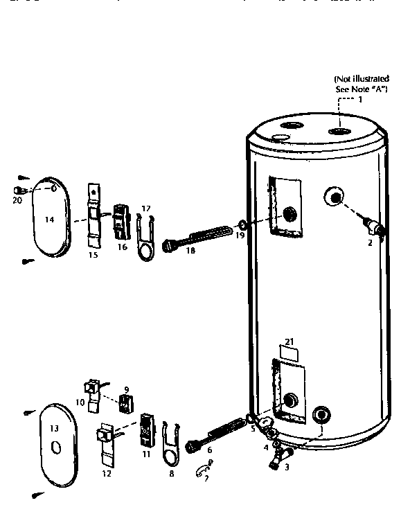 Kenmore Power Miser 8+ Diagram and Parts List for 153325455  Kenmore Water Heater