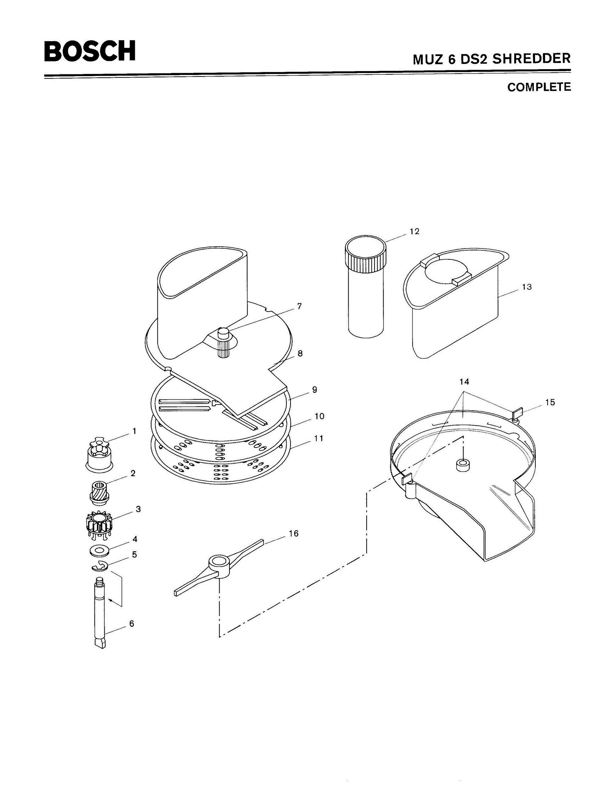 01 - COMPLETE Diagram and Parts List for MUZ6DS2  Bosch Slicer