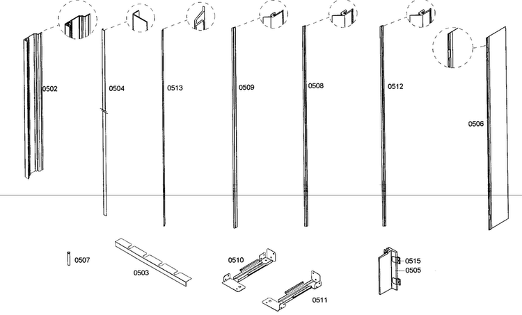Trim Assy Diagram and Parts List for T24IW50NSP-07  Thermador Wine and Beverage Cooler