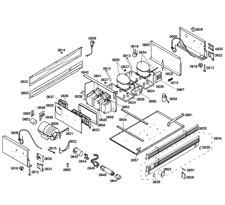 Compressors Diagram and Parts List for T36IT71NNP 06 Thermador Refrigerator