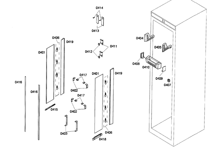 Lighting Diagram and Parts List for T24IR70NSP 33 Thermador Refrigerator