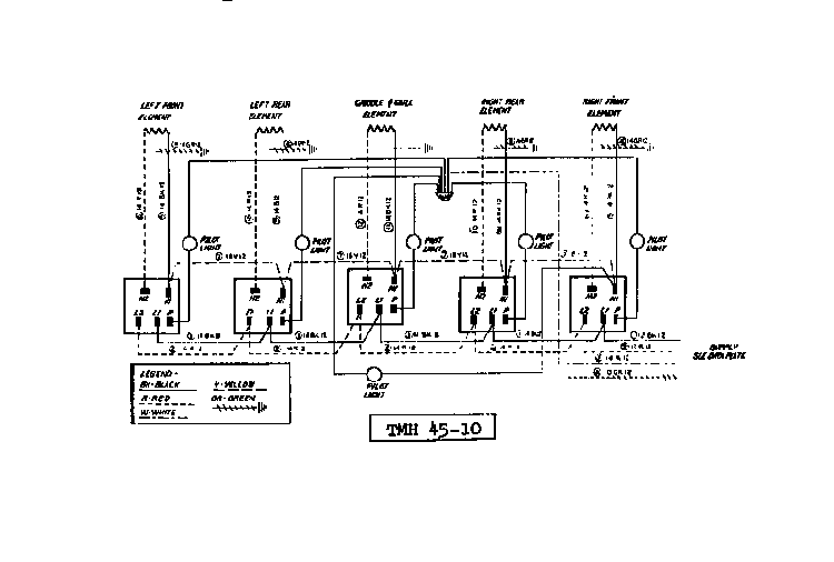 Section 4 Diagram and Parts List for TMH45-1  Thermador Cooktop