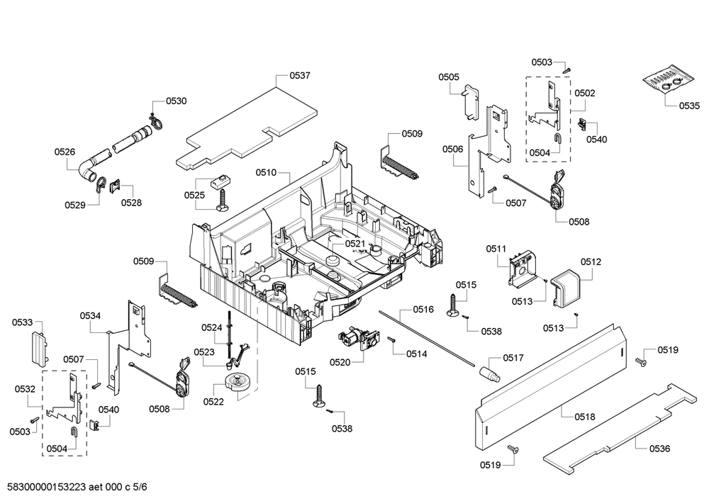 Diagram 5 Diagram and Parts List for SHX43P15UC-64  Bosch Dishwasher