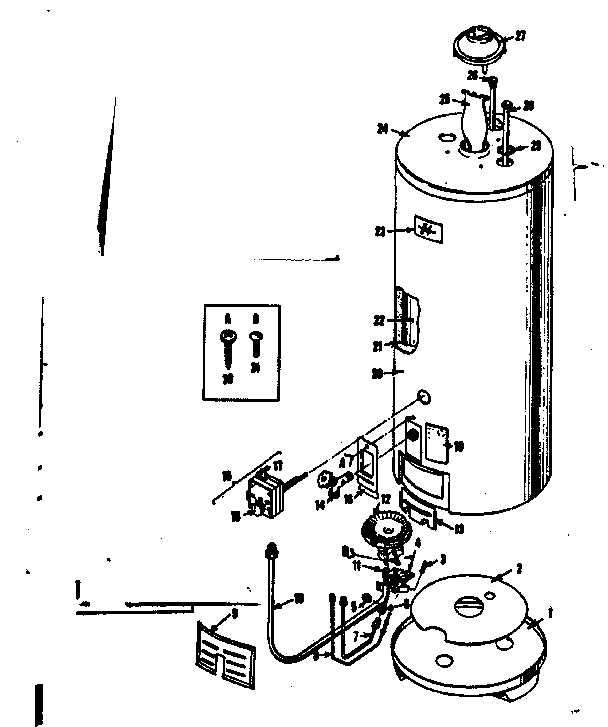 Replacement Parts Diagram and Parts List for 15333261  Kenmore Water Heater