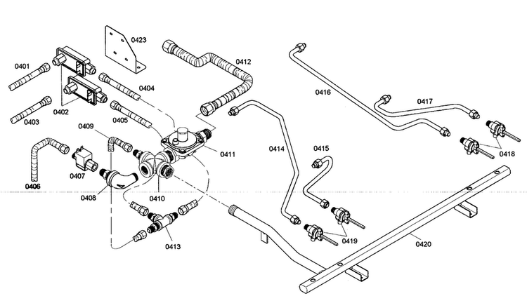 Connections Diagram and Parts List for PRL304EG02  Thermador Range