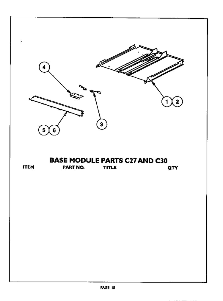 Base Module, C27 And C30 Diagram and Parts List for C301U  Thermador Range