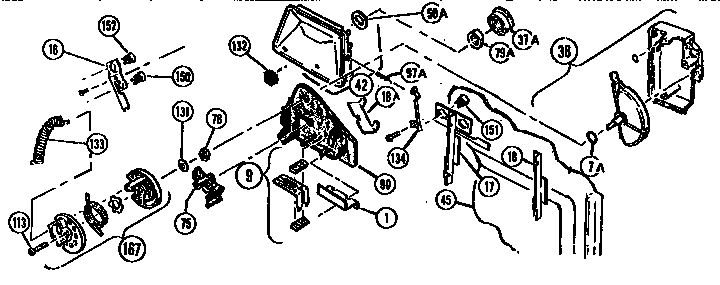 Detergent Cup Diagram and Parts List for WSK-1100  Thermador Dishwasher