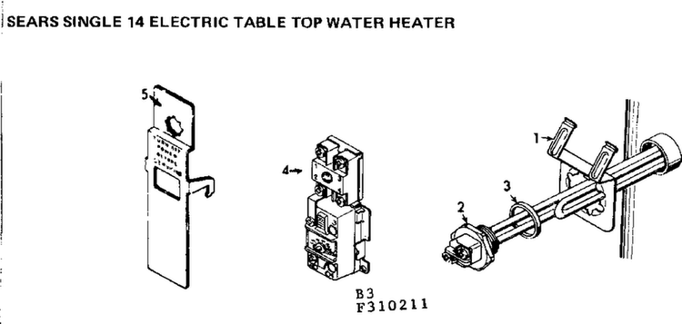 Functional Replacement Parts Diagram and Parts List for 153310211  Kenmore Water Heater