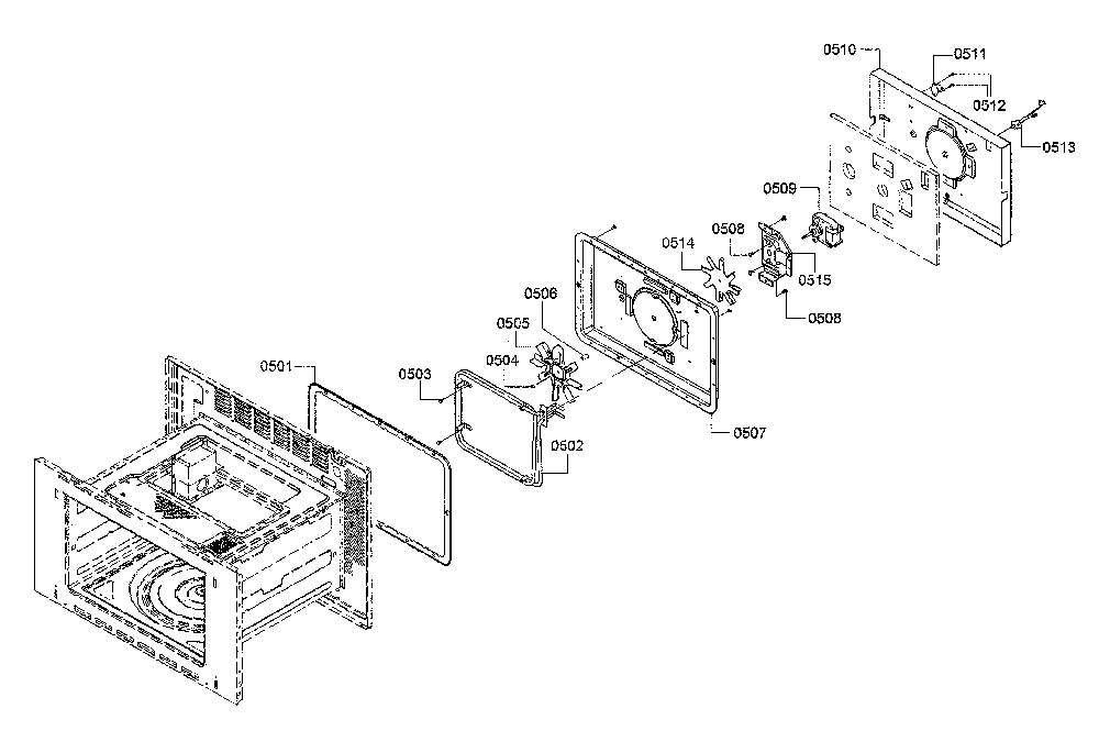 Heater/fan blade Diagram and Parts List for HMCP0252UC 03 Bosch Microwave