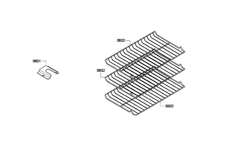 Shelf Assy Diagram and Parts List for HEI7052U 06 Bosch Range