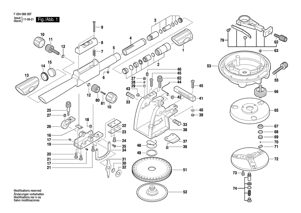 Diagram Diagram and Parts List for 54-200BN F 034 068 30F Bosch Laser Level
