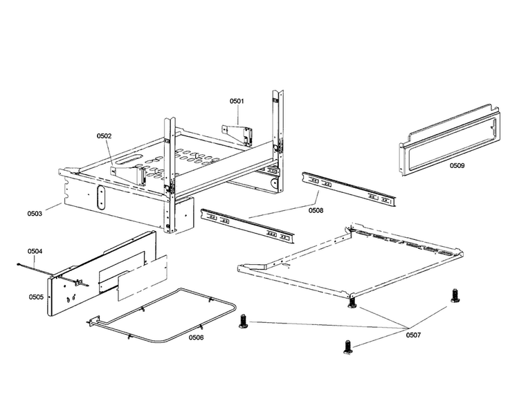 Frame Diagram and Parts List for HDS7022U 01 Bosch Range