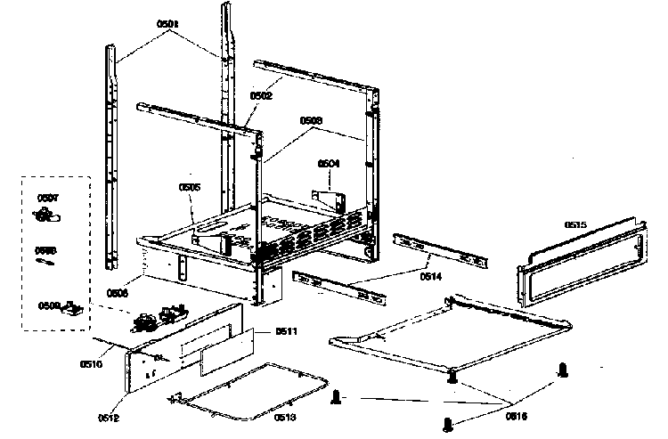 Base Assy Diagram and Parts List for HGS436UC 01 Bosch Range
