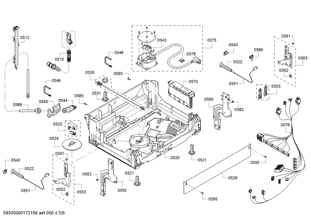Diagram 5 Diagram and Parts List for SHP53T55UC-09  Bosch Dishwasher