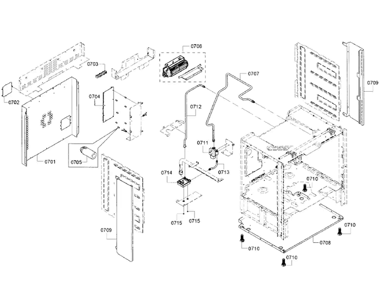 Frame Diagram and Parts List for HGIP054UC 03 Bosch Range
