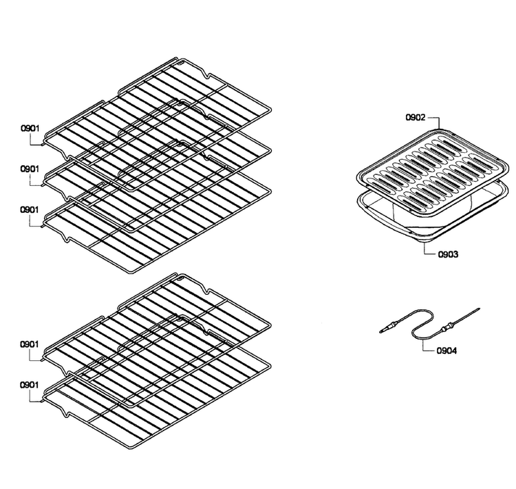 Shelfs Diagram and Parts List for HBL5660UC 06 Bosch Wall Oven