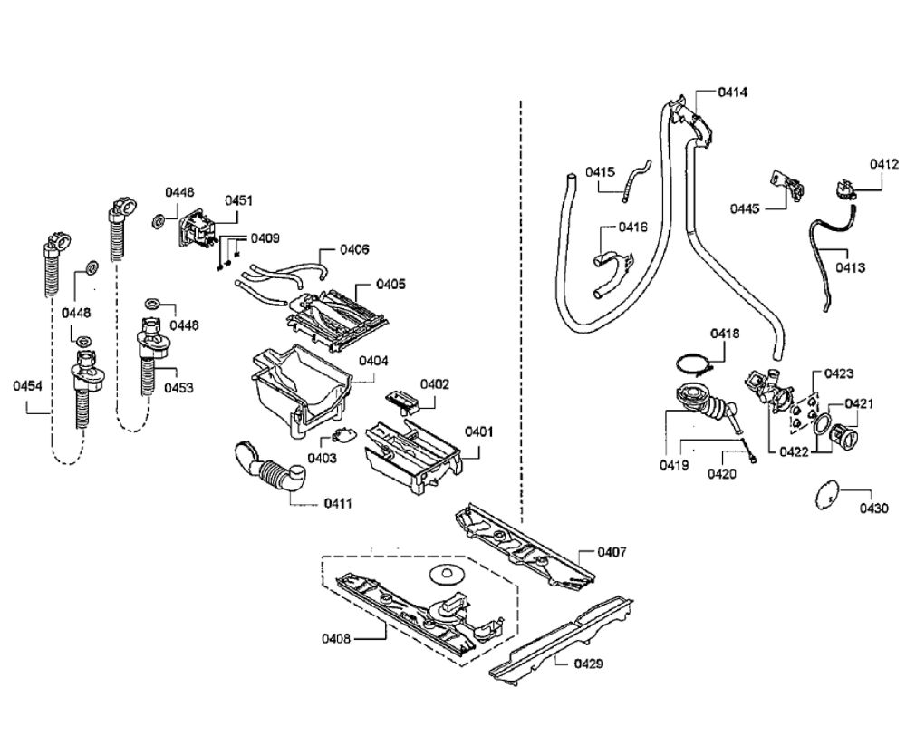 Dispenser/Pump Diagram and Parts List for WAT28402UC 06 Bosch Washer