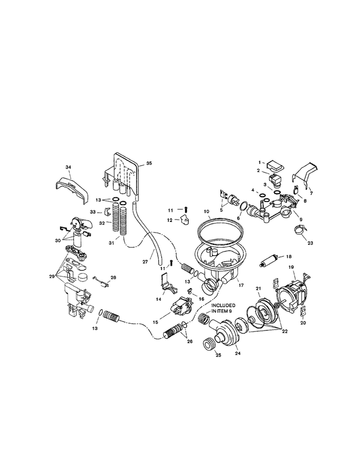 Component Assemblies Diagram and Parts List for SHU5315UC 12 Bosch Dishwasher