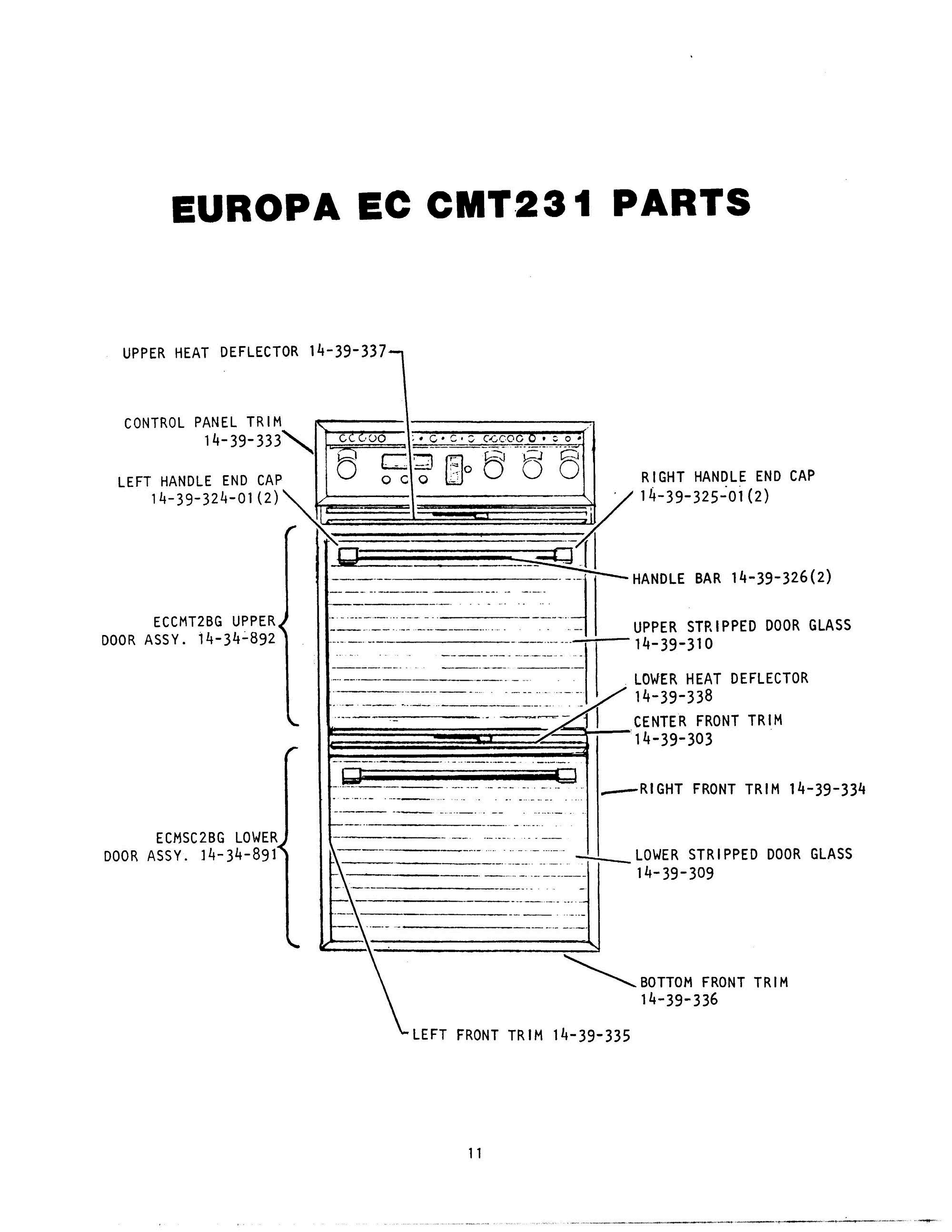 12 - EUROPA EC PARTS Diagram and Parts List for CMT-231  Bosch Range