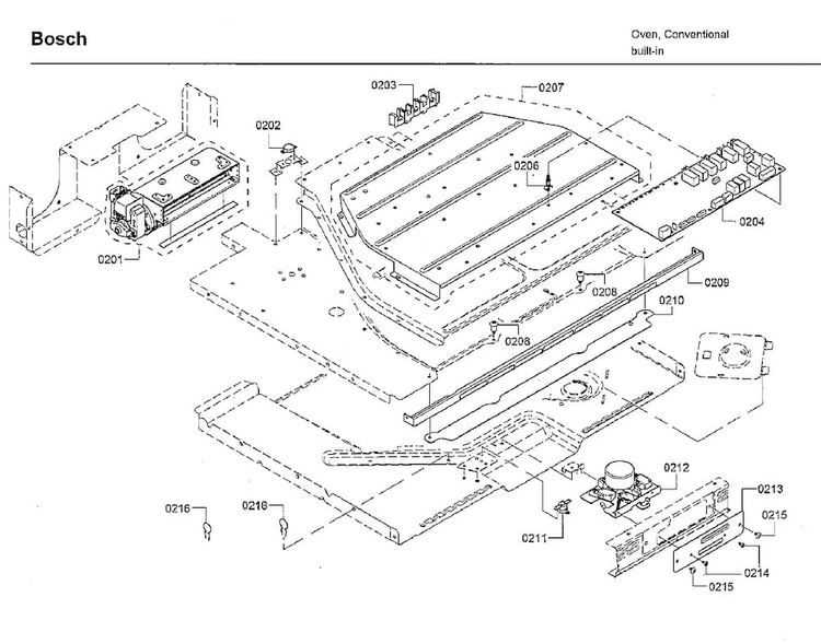 Latch Diagram and Parts List for HBL8451UC 02 Bosch Wall Oven