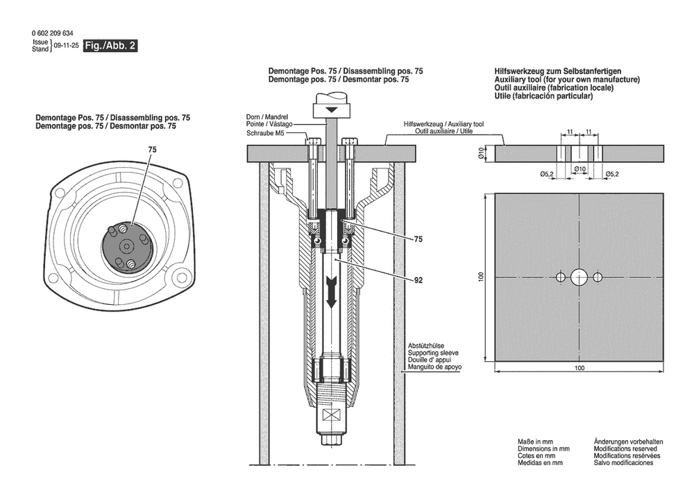 Section 2 Diagram and Parts List for 0602209633  Bosch Sander Grinder