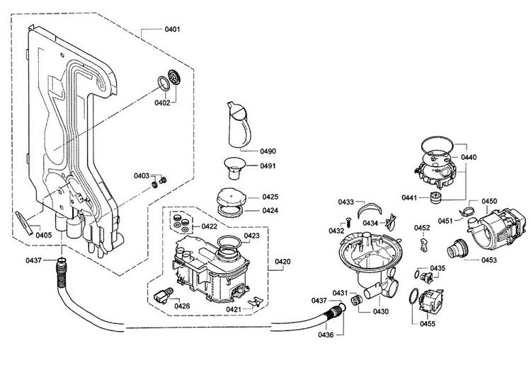 Pump Diagram and Parts List for SHX9PT75UC 01 Bosch Dishwasher