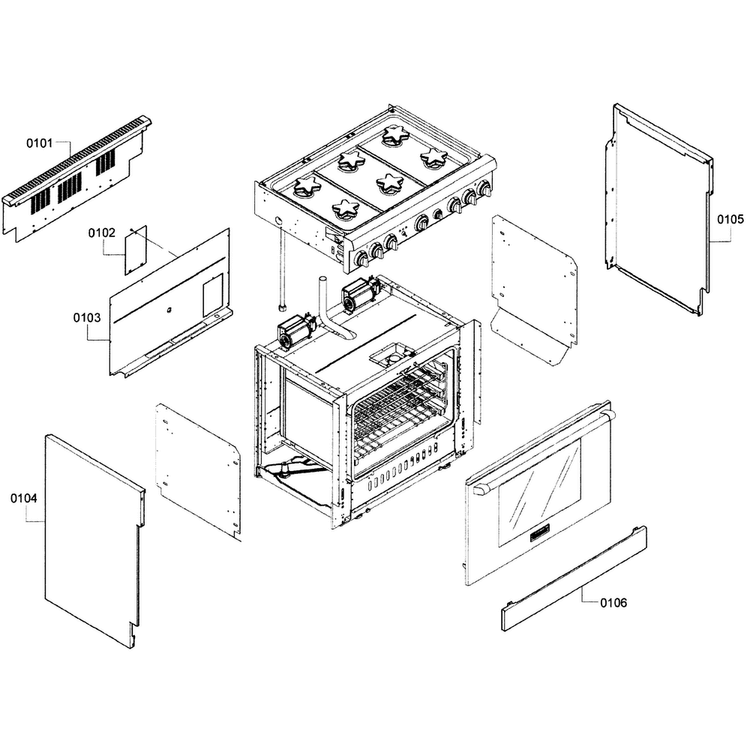 Main Assy Diagram and Parts List for PRD366GHC 06 Thermador Range