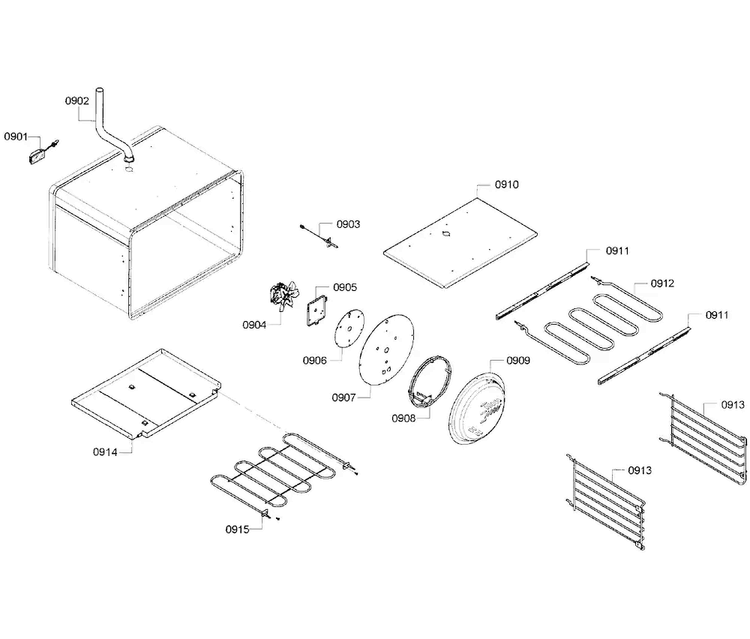 Large Oven Diagram and Parts List for PRD486GDHC 03 Thermador Range