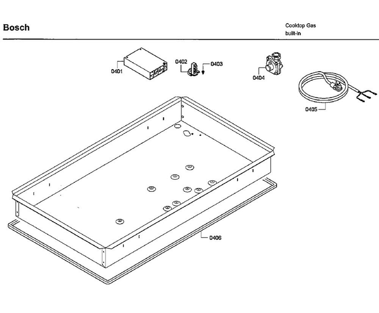 Ignition Asy Diagram and Parts List for NGM8654UC 04 Bosch Cooktop