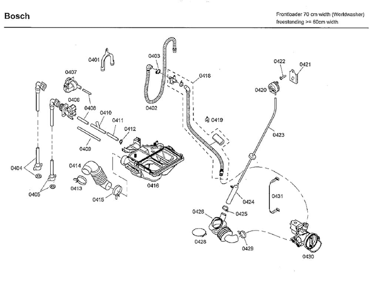 Pump Diagram and Parts List for WFMC3301UC 12 Bosch Washer