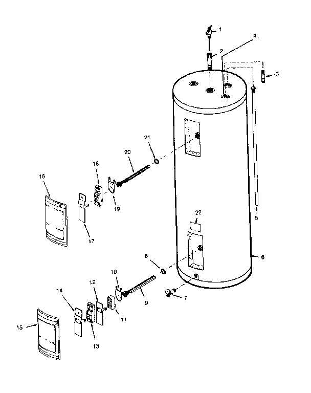 Replacement Parts Diagram and Parts List for 153312470  Kenmore Water Heater