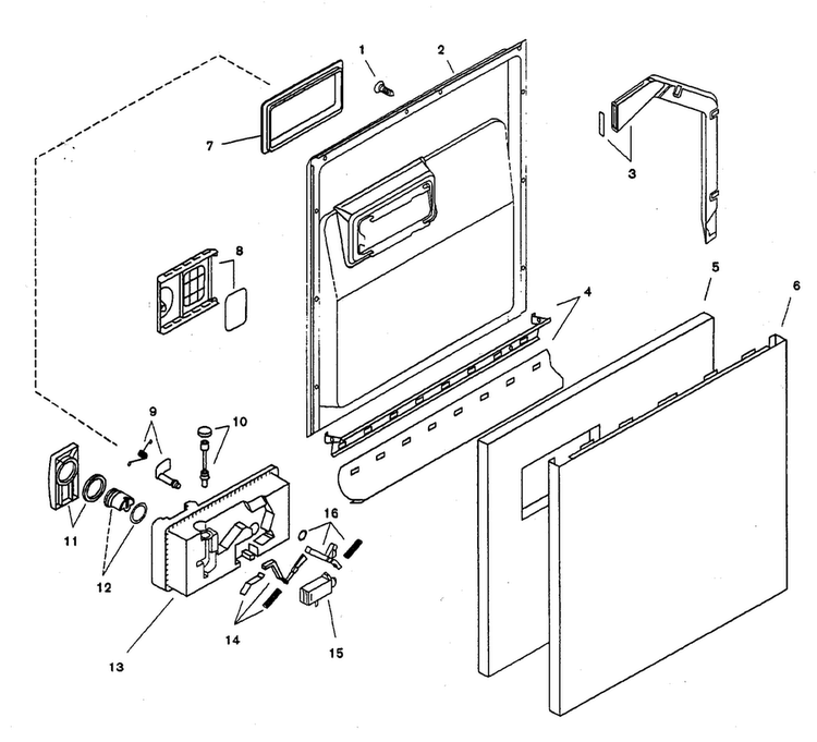 Door Assy Diagram and Parts List for SHU3326UC 11 Bosch Dishwasher