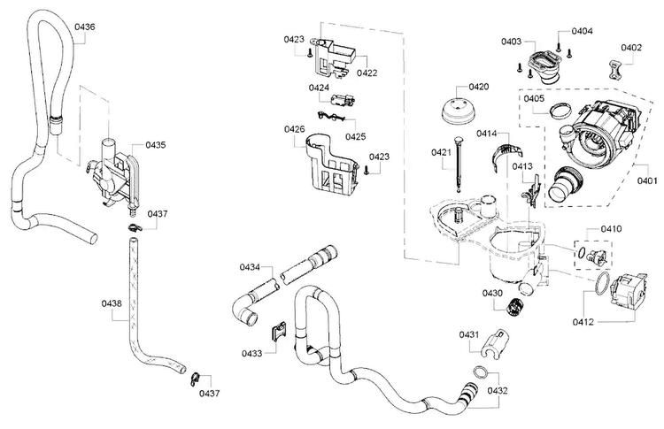 Pump Diagram and Parts List for SHX4ATF5UC 14 Bosch Dishwasher