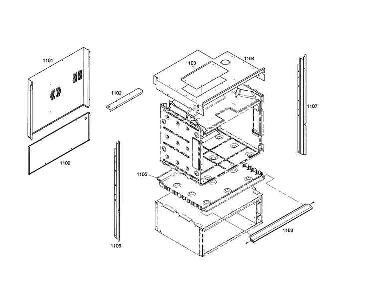 Housing/side Trim Diagram and Parts List for PODMW301-01  Thermador Wall Oven