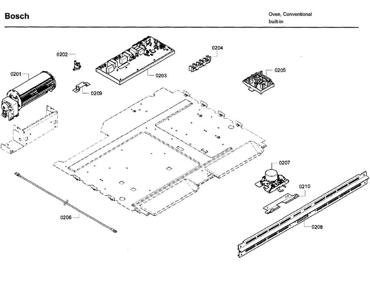 Latch Asy Diagram and Parts List for HBL3460UC 09 Bosch Wall Oven