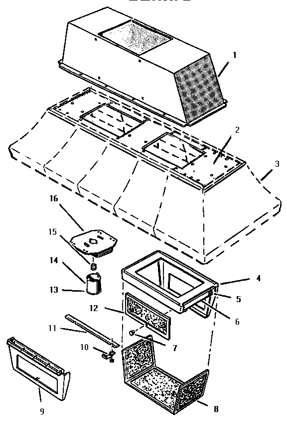 Ph154s Diagram and Parts List for PHI54S  Thermador Range Hood