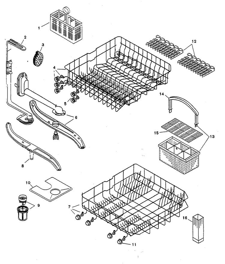 Racks Diagram and Parts List for SHU3306UC 11 Bosch Dishwasher