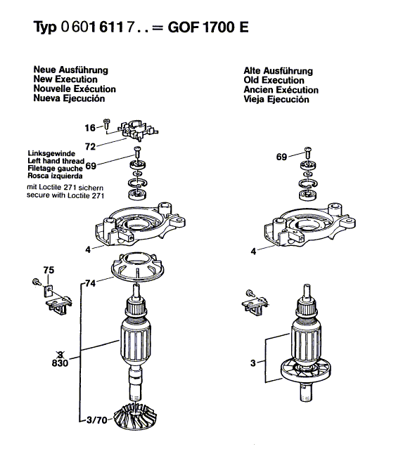 Diagram 3 Diagram and Parts List for 0601611739  Bosch Router
