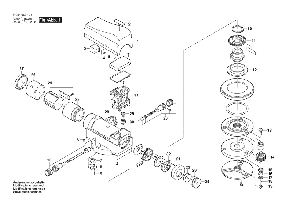 Section 1 Diagram and Parts List for 55-SAL20ND F034068104 Bosch Laser Level