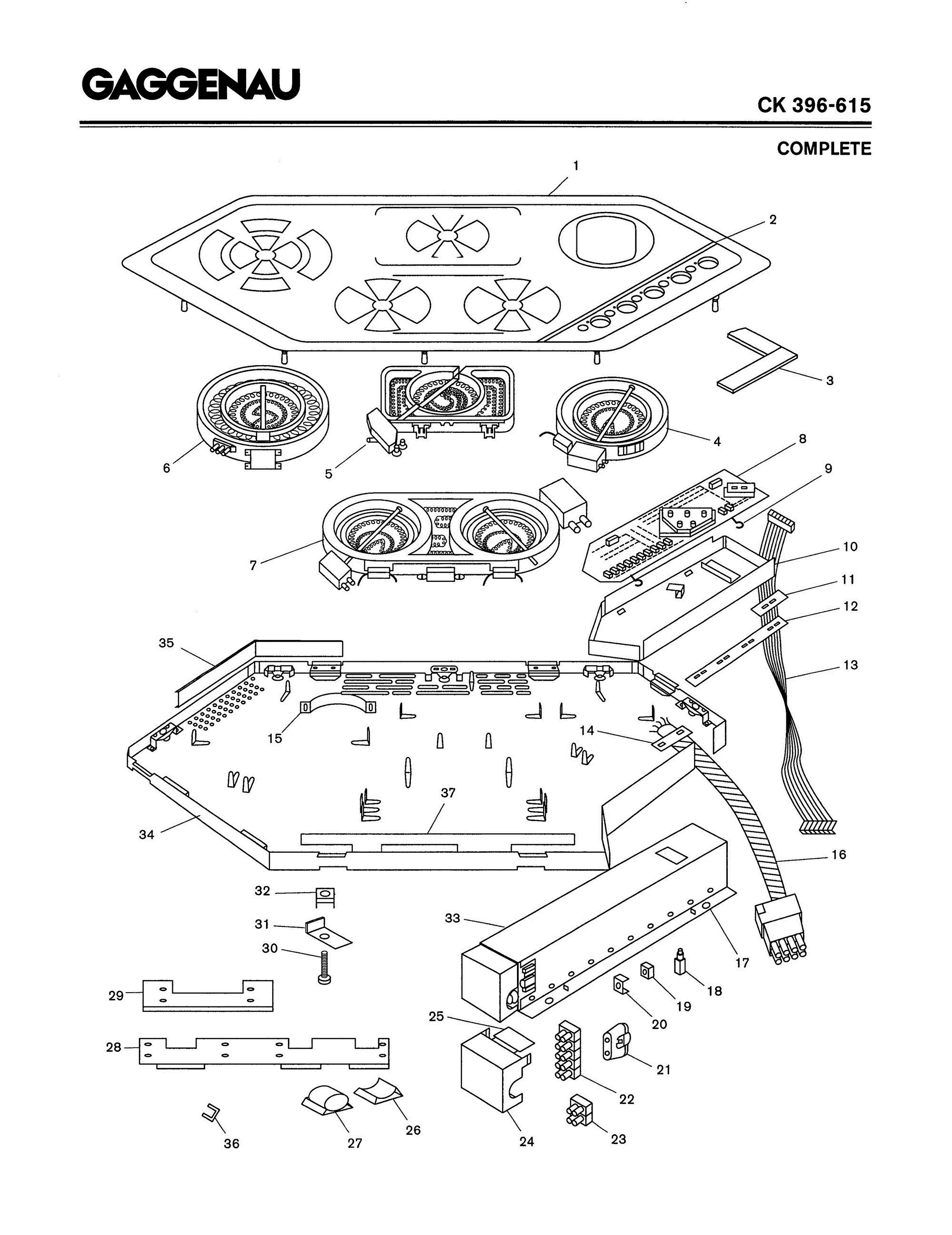 01 - COMPLETE Diagram and Parts List for CK396-615  Bosch Range