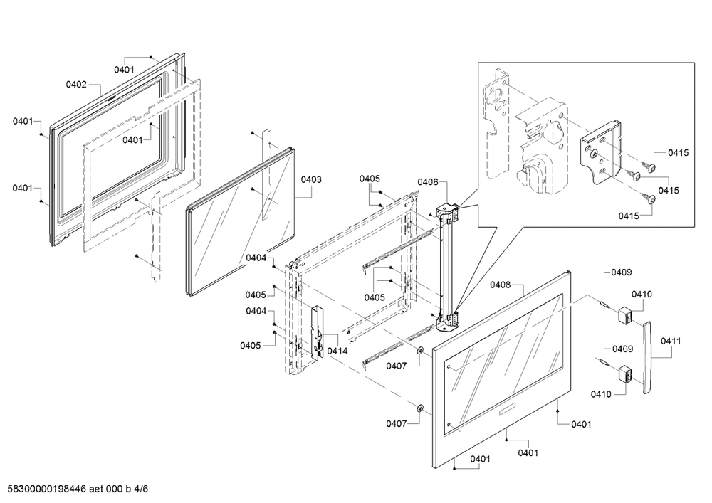 Diagram 4 Diagram and Parts List for HBLP451RUC-02  Bosch Wall Oven