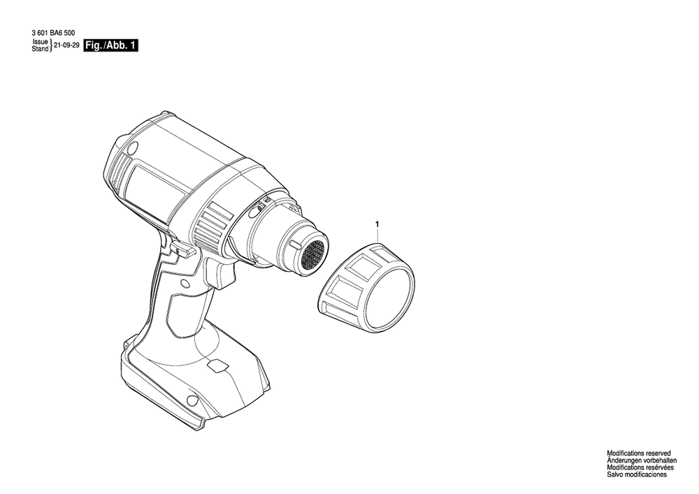 Diagram Diagram and Parts List for GHG18 3 601 BA6 580 Bosch Heat Gun