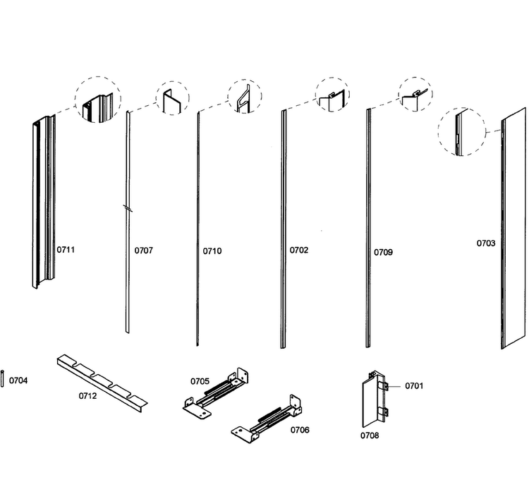 Frames Diagram and Parts List for T36IT71NNP 02 Thermador Refrigerator