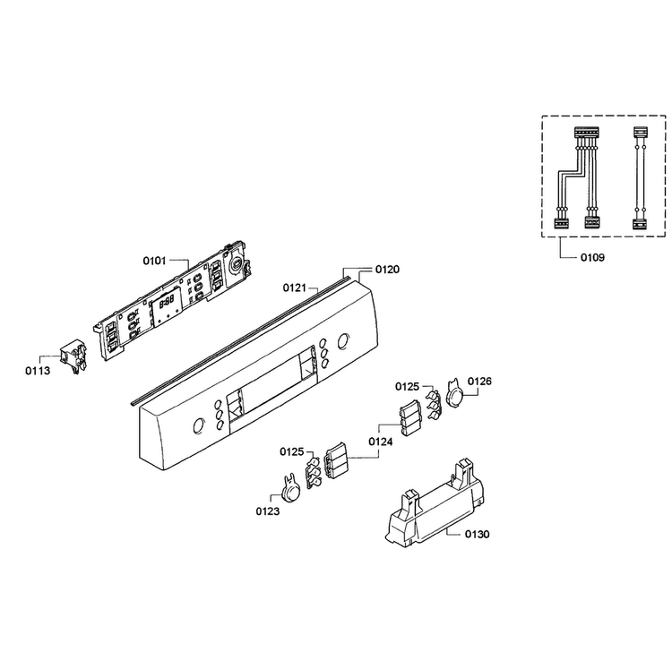Control Panel Diagram and Parts List for SPE5ES55UC 07 Bosch Dishwasher